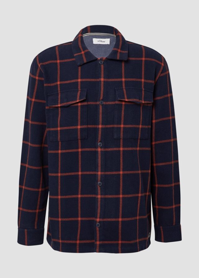 Kariertes Overshirt mit Kentkragen und Brusttaschen