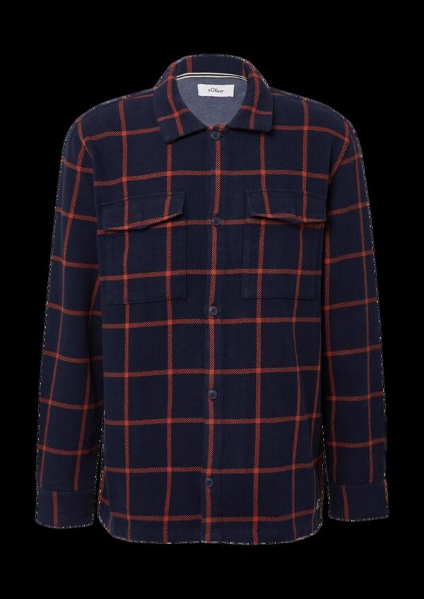 Kariertes Overshirt mit Kentkragen und Brusttaschen