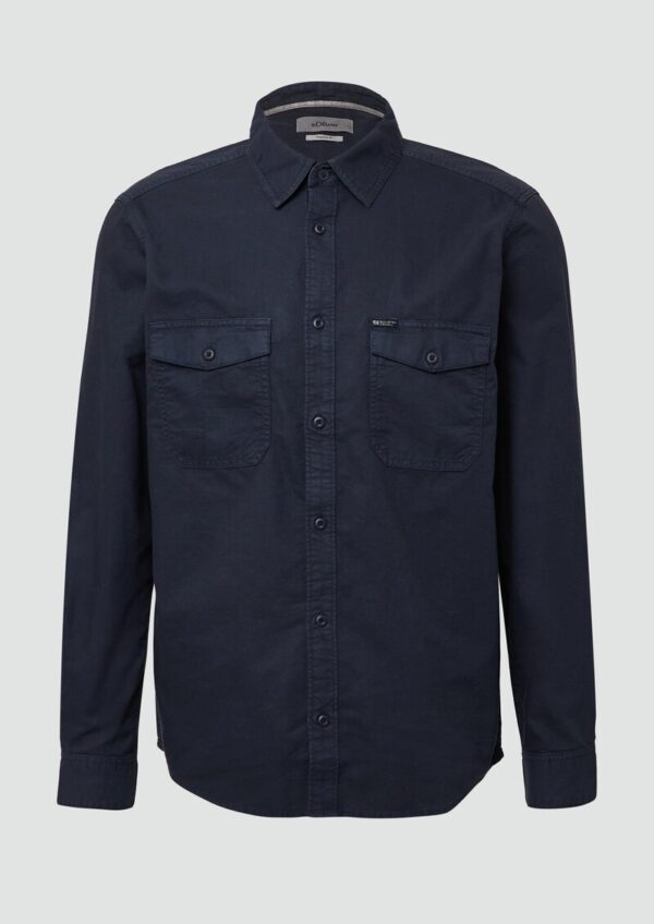 Regular Fit: Gewaschenes Hemd mit Ziernähten