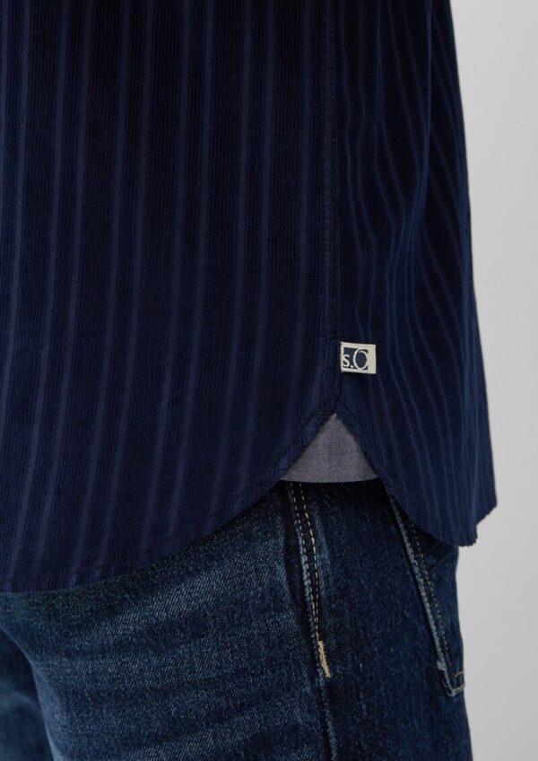Regular Fit: Cordhemd in Streifenoptik mit aufgesetzter Tasche