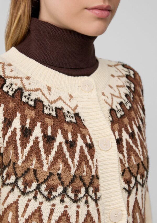 Jacquard-Strickjacke im Relaxed Fit