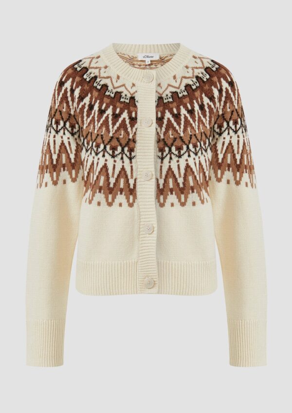 Jacquard-Strickjacke im Relaxed Fit