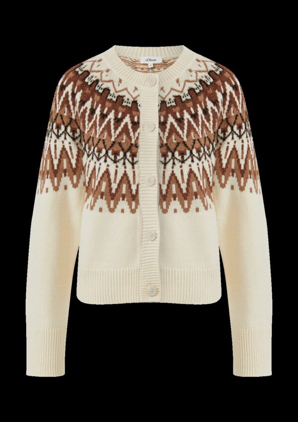 Jacquard-Strickjacke im Relaxed Fit