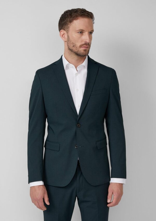 s.O PURE: Sakko aus meliertem Stretch-Twill