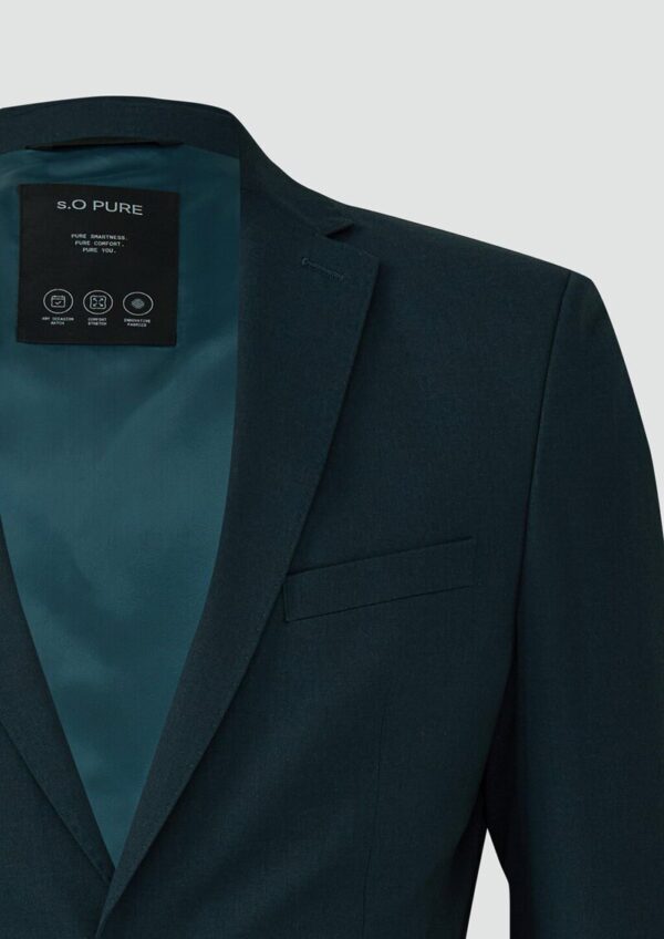 s.O PURE: Sakko aus meliertem Stretch-Twill