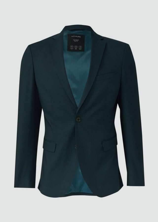 s.O PURE: Sakko aus meliertem Stretch-Twill
