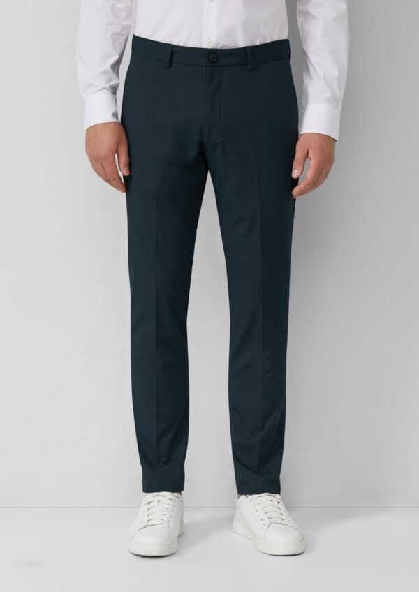 s.O PURE: Anzughose im Slim Fit aus meliertem Stretch-Twill