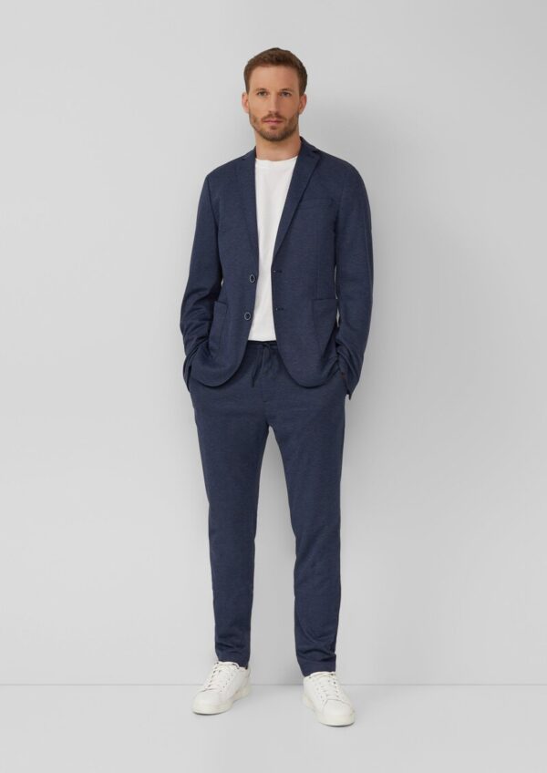 s.O JOGG: Anzug-Hose aus meliertem Piqué-Jersey