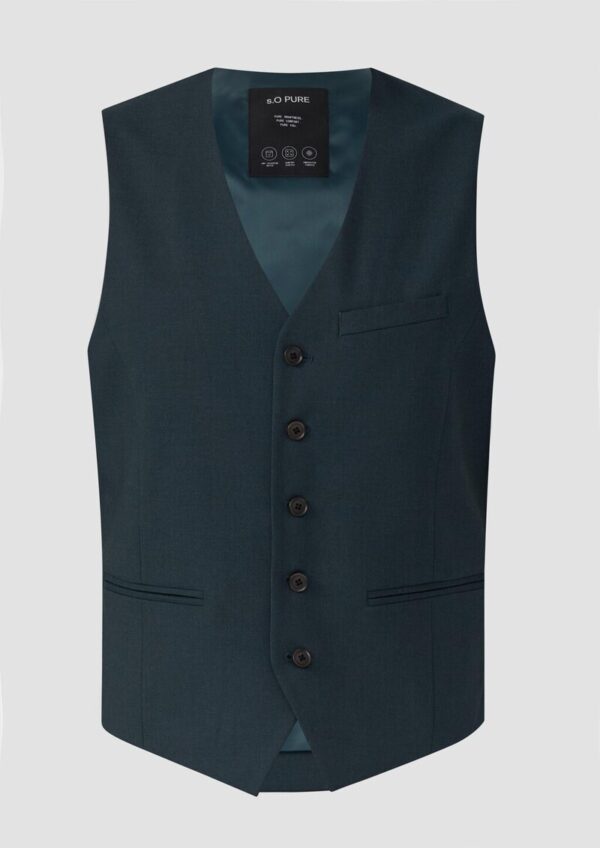 s.O PURE: Weste aus meliertem Stretch-Twill
