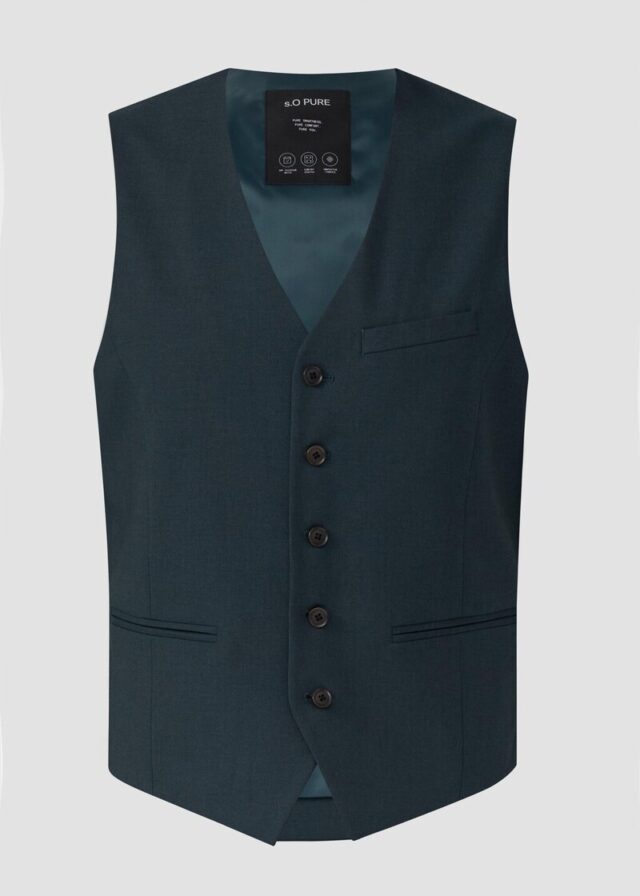 s.O PURE: Weste aus meliertem Stretch-Twill