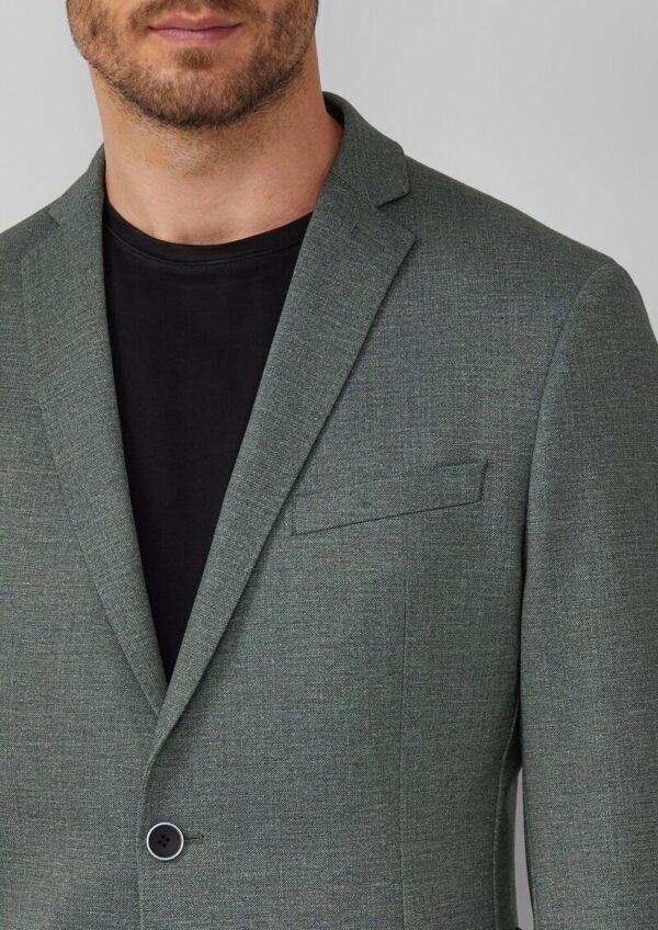 s.O JOGG: Sakko im Slim Fit aus fein gemustertem Interlockjersey