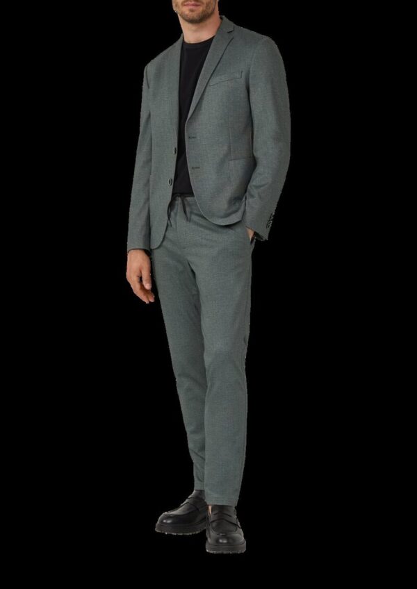 s.O JOGG: Sakko im Slim Fit aus fein gemustertem Interlockjersey