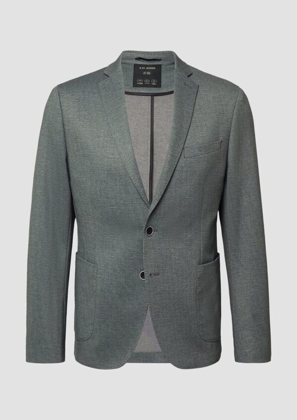 s.O JOGG: Sakko im Slim Fit aus fein gemustertem Interlockjersey