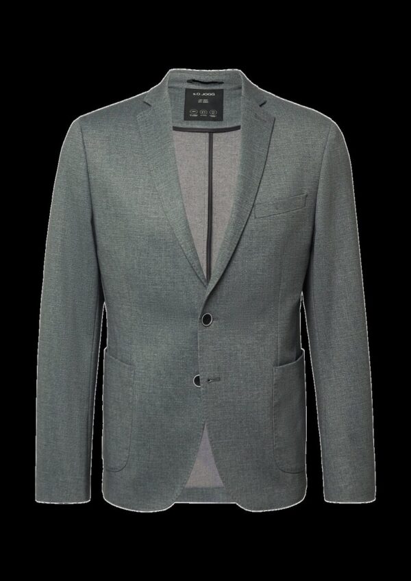 s.O JOGG: Sakko im Slim Fit aus fein gemustertem Interlockjersey
