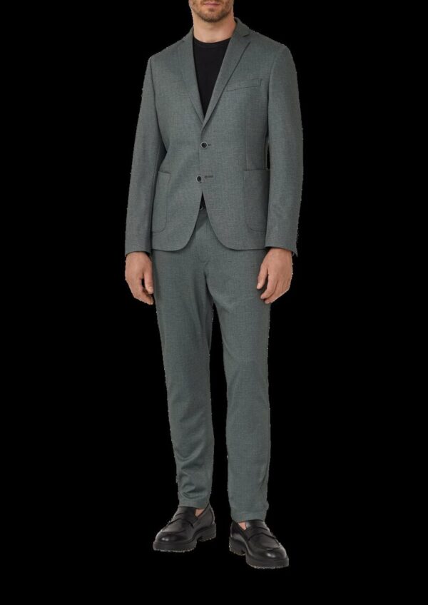 s.O JOGG: Sakko im Slim Fit aus fein gemustertem Interlockjersey