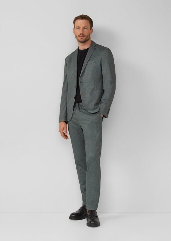 s.O JOGG: Sakko im Slim Fit aus fein gemustertem Interlockjersey