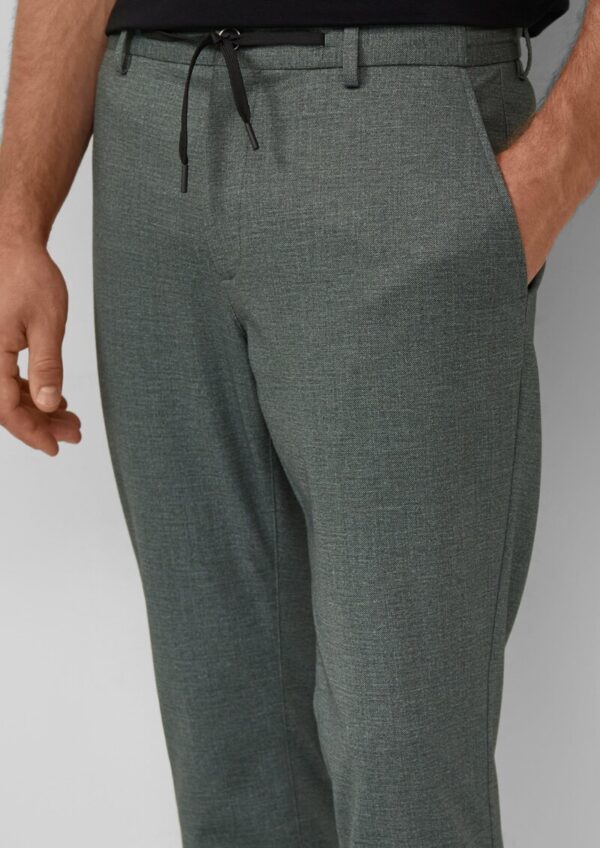 s.O JOGG: Anzughose im Slim Fit aus fein gemustertem Interlockjersey