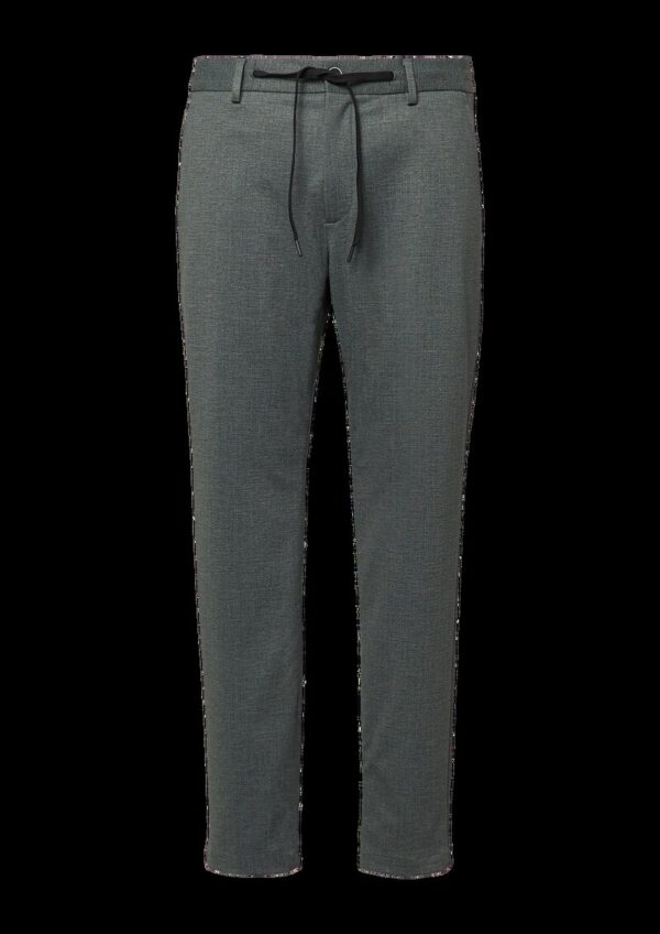 s.O JOGG: Anzughose im Slim Fit aus fein gemustertem Interlockjersey