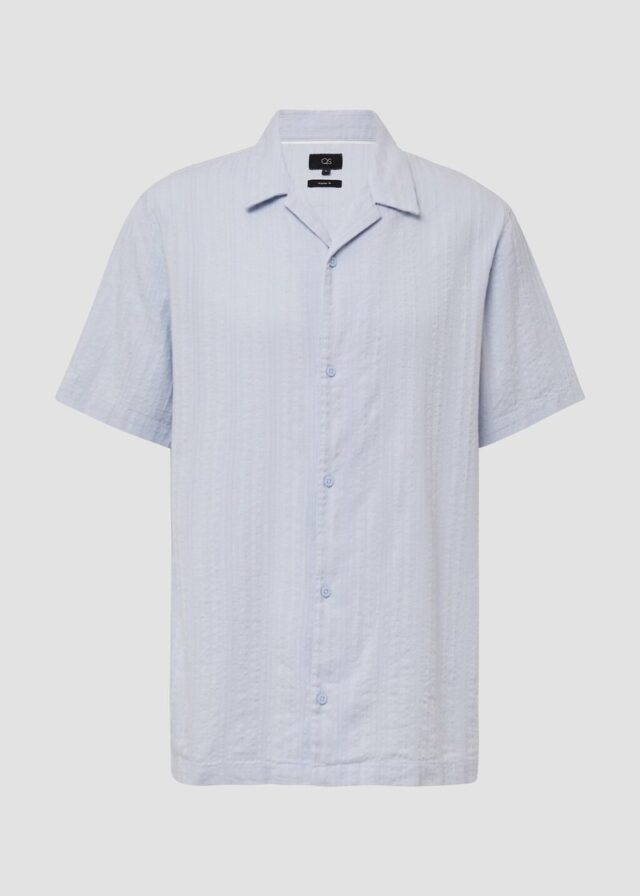 Resorthemd in strukturierter Ware mit Seersucker-Effekt