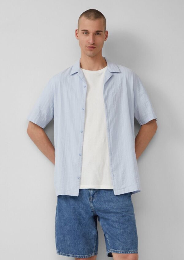 Resorthemd in strukturierter Ware mit Seersucker-Effekt