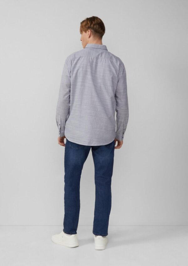 Regular Fit: Gestreiftes Hemd mit Logo-Stickerei