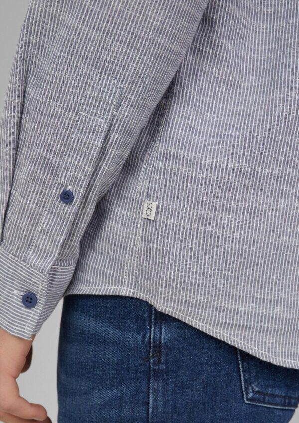 Regular Fit: Gestreiftes Hemd mit Logo-Stickerei