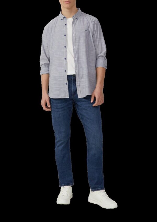 Regular Fit: Gestreiftes Hemd mit Logo-Stickerei