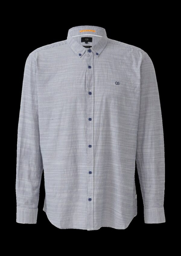 Regular Fit: Gestreiftes Hemd mit Logo-Stickerei