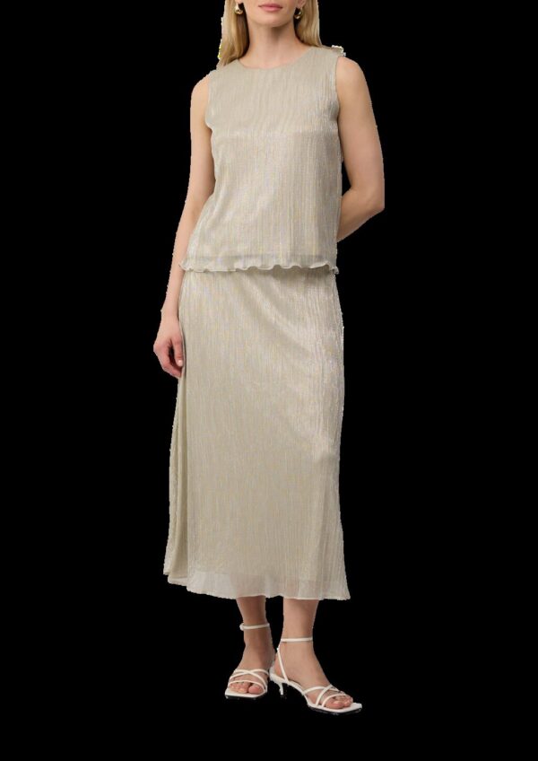 Lockeres Plisseetop mit Glitzergarn