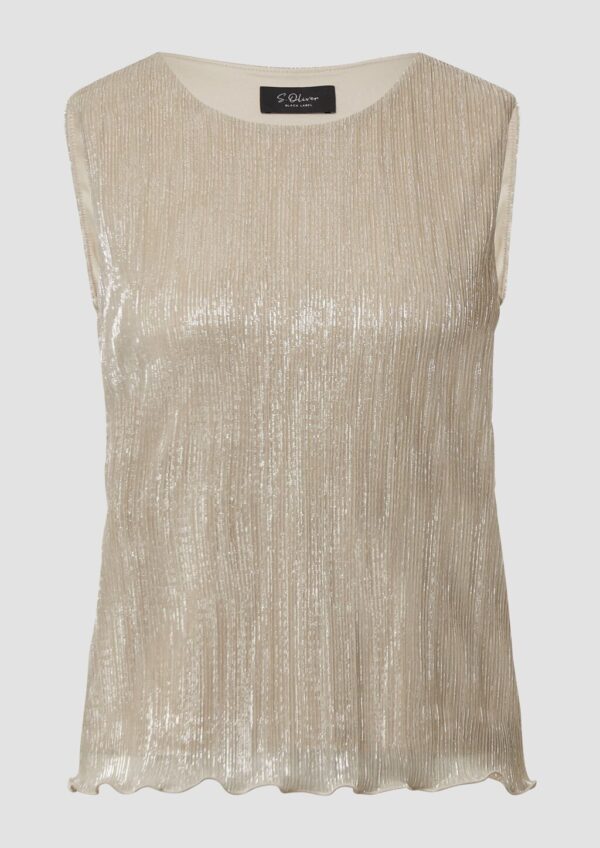 Lockeres Plisseetop mit Glitzergarn