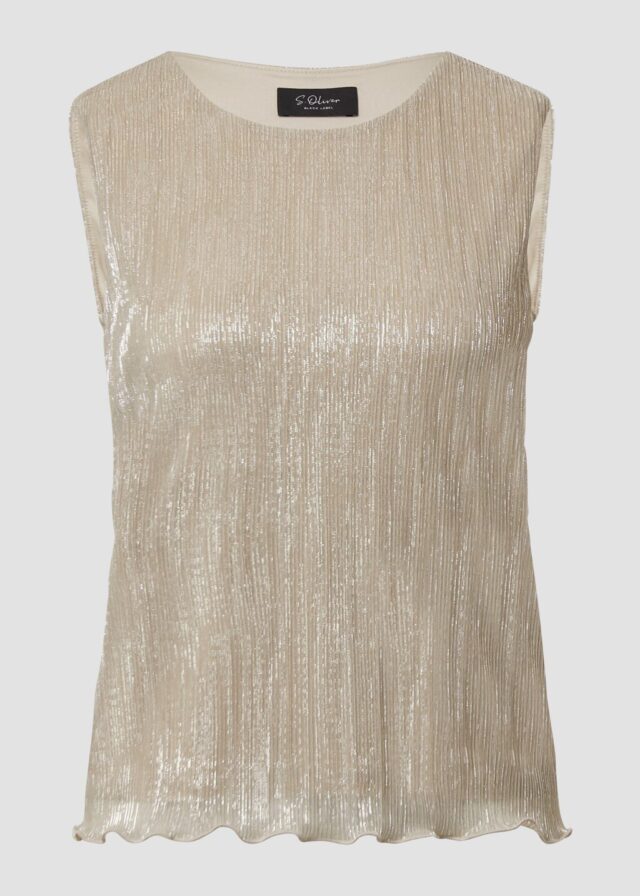 Lockeres Plisseetop mit Glitzergarn