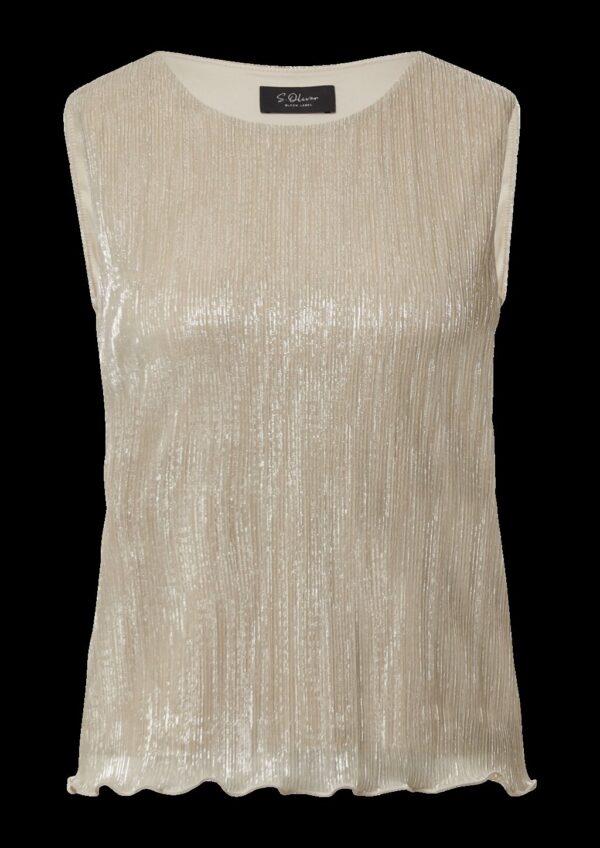 Lockeres Plisseetop mit Glitzergarn