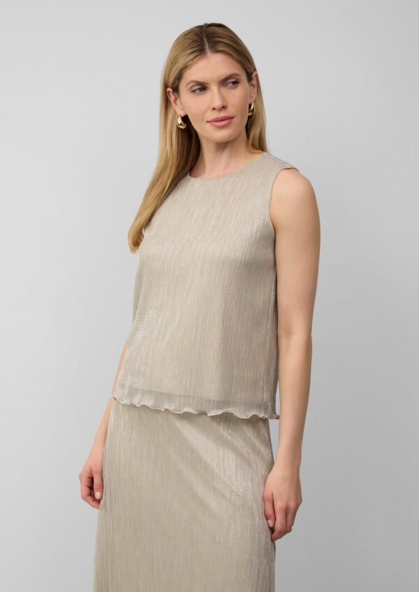Lockeres Plisseetop mit Glitzergarn