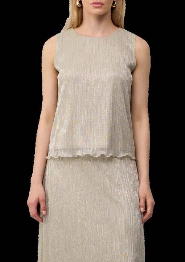 Lockeres Plisseetop mit Glitzergarn