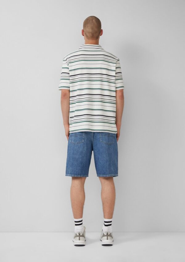 Gestreiftes Polo-T-Shirt aus schwerem Jersey