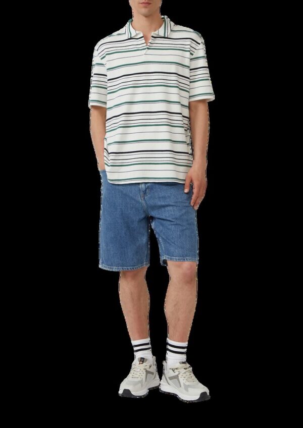 Gestreiftes Polo-T-Shirt aus schwerem Jersey