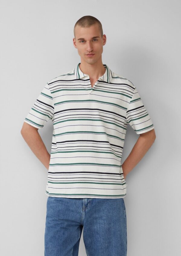 Gestreiftes Polo-T-Shirt aus schwerem Jersey