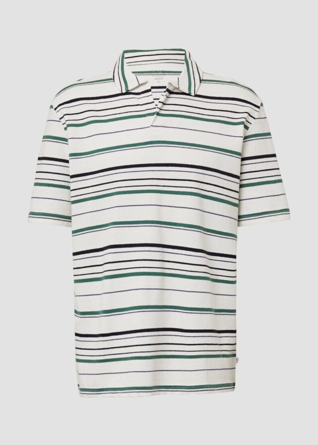 Gestreiftes Polo-T-Shirt aus schwerem Jersey