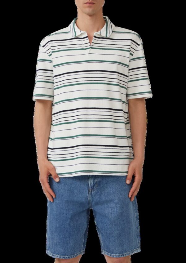 Gestreiftes Polo-T-Shirt aus schwerem Jersey