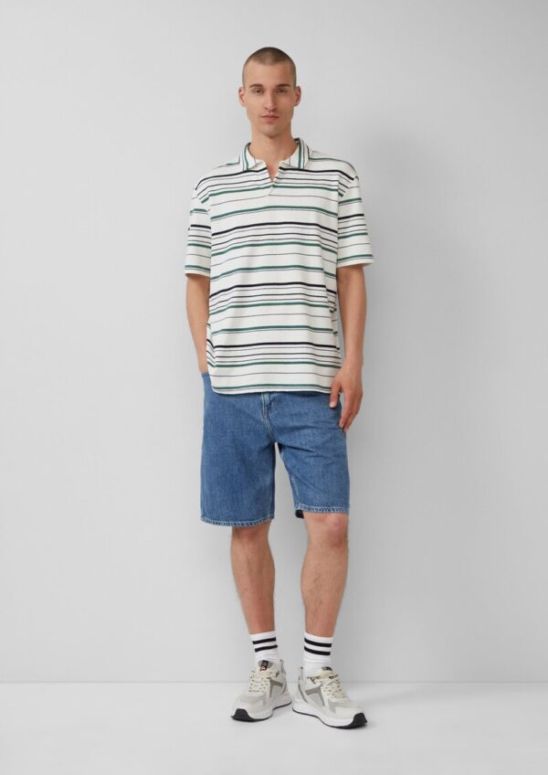 Gestreiftes Polo-T-Shirt aus schwerem Jersey