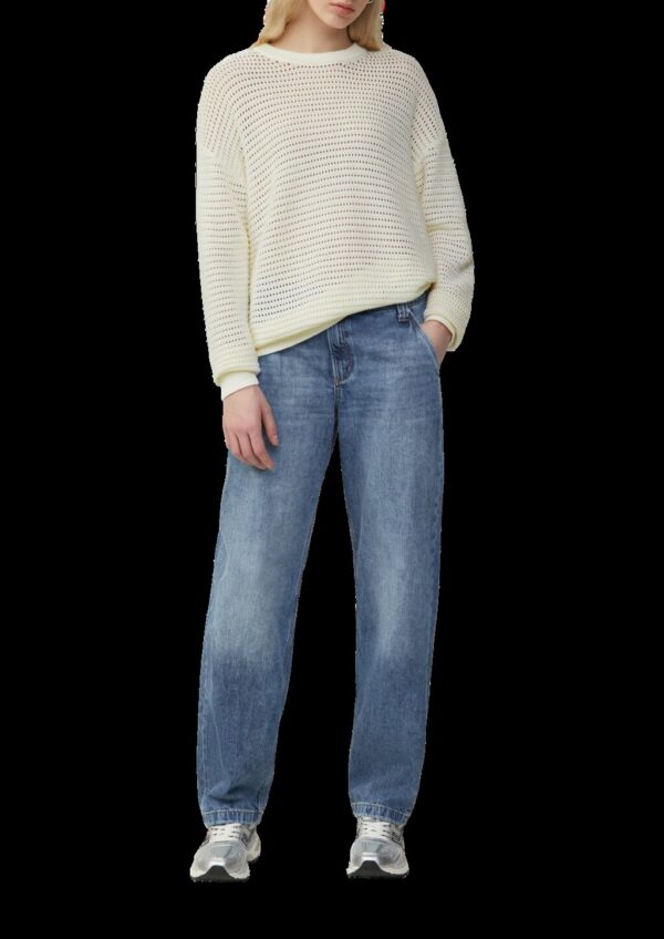 Unisex Pullover mit Ajourmuster