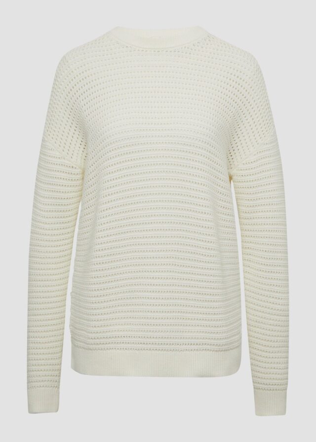 Unisex Pullover mit Ajourmuster