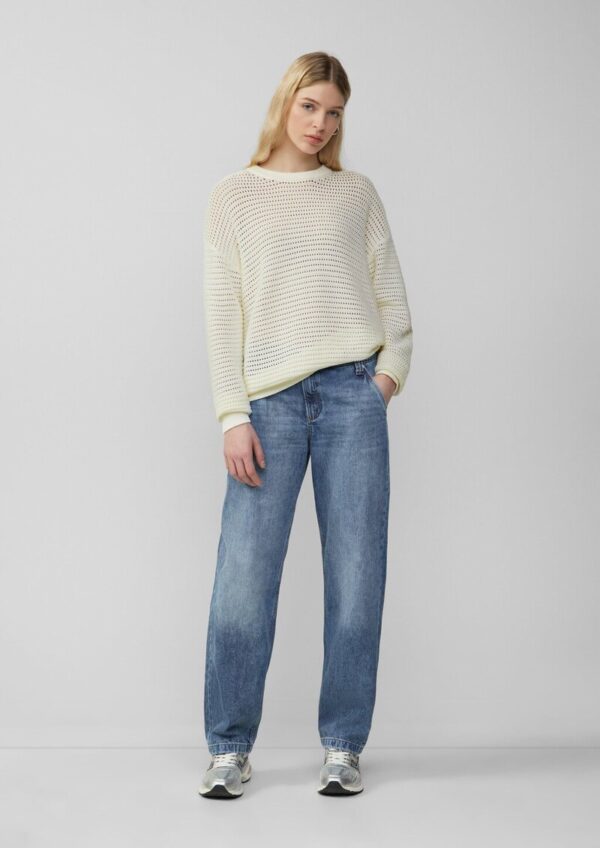 Unisex Pullover mit Ajourmuster