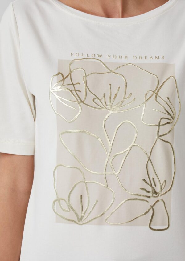 T-Shirt mit Metallic-Frontprint