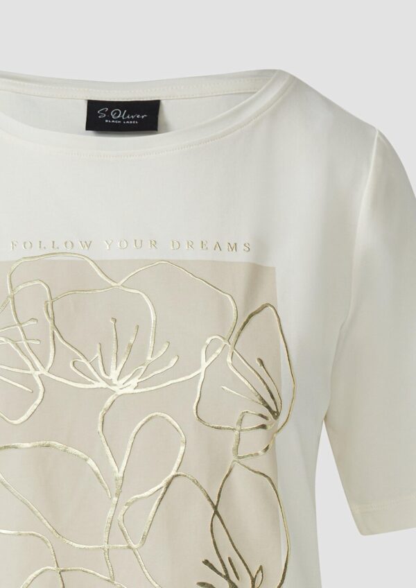 T-Shirt mit Metallic-Frontprint