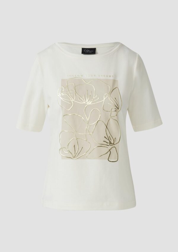 T-Shirt mit Metallic-Frontprint