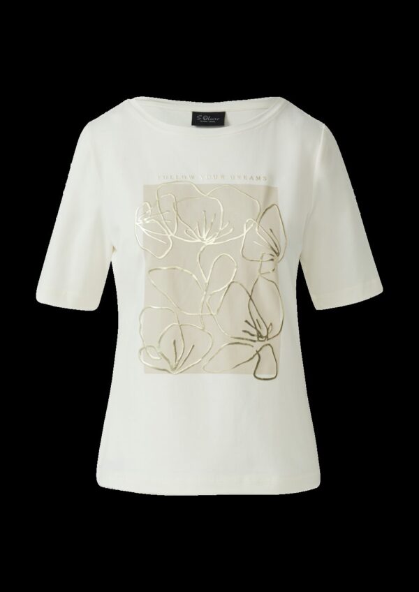 T-Shirt mit Metallic-Frontprint