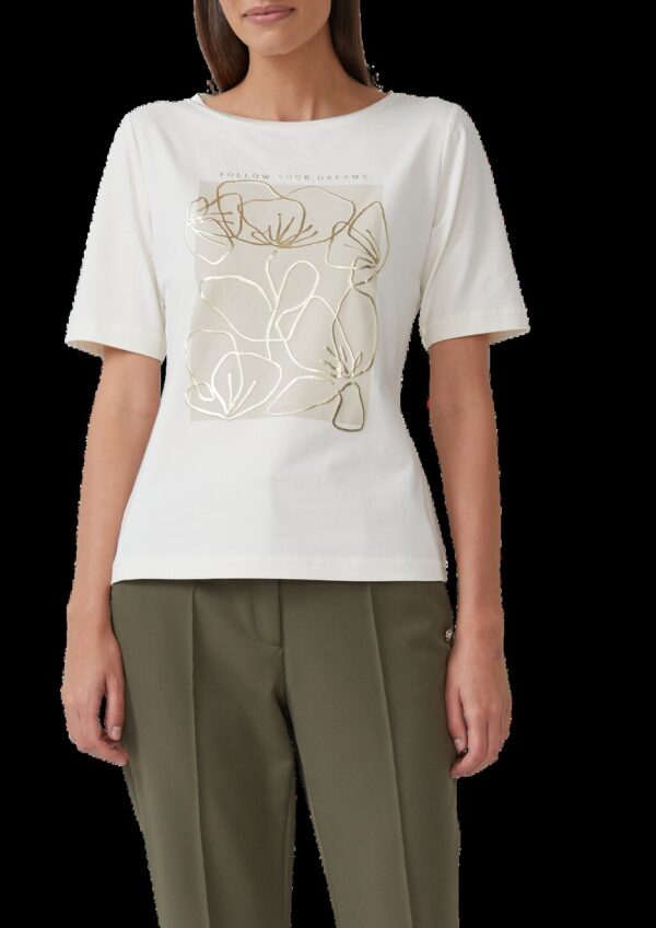 T-Shirt mit Metallic-Frontprint