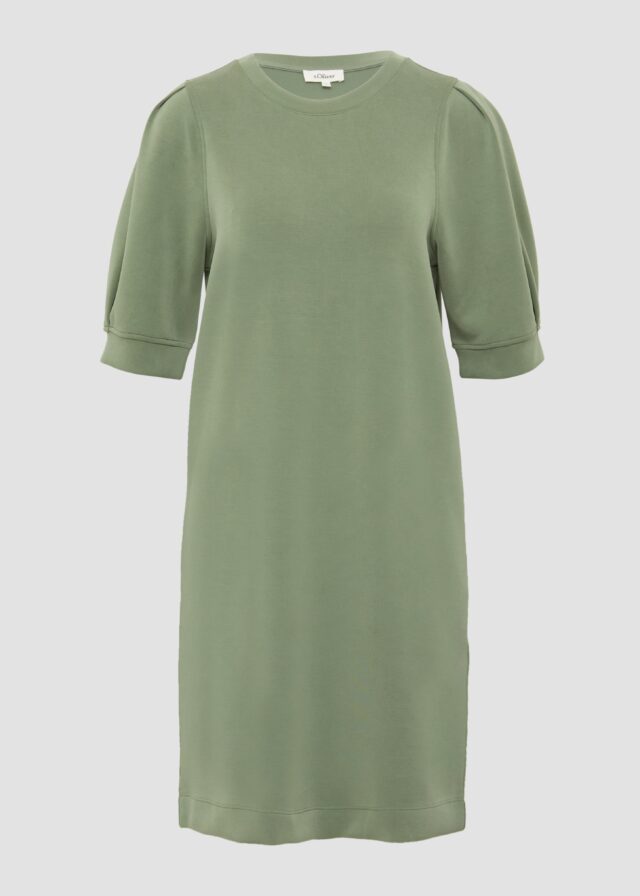 Kurzes Scuba-Kleid mit Faltendetail am Arm