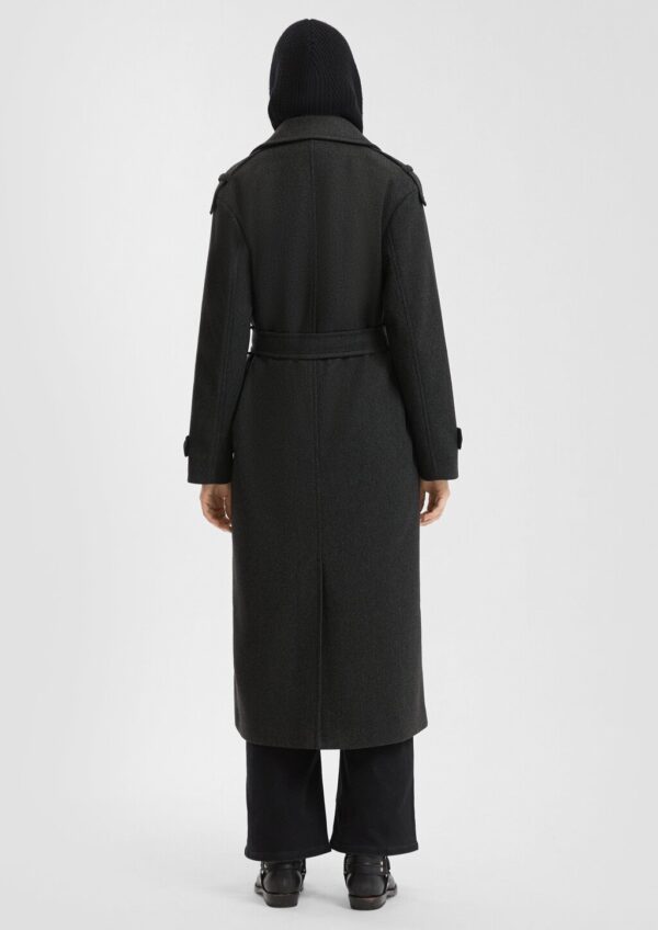 Trenchcoat mit Gürtel in Wolloptik